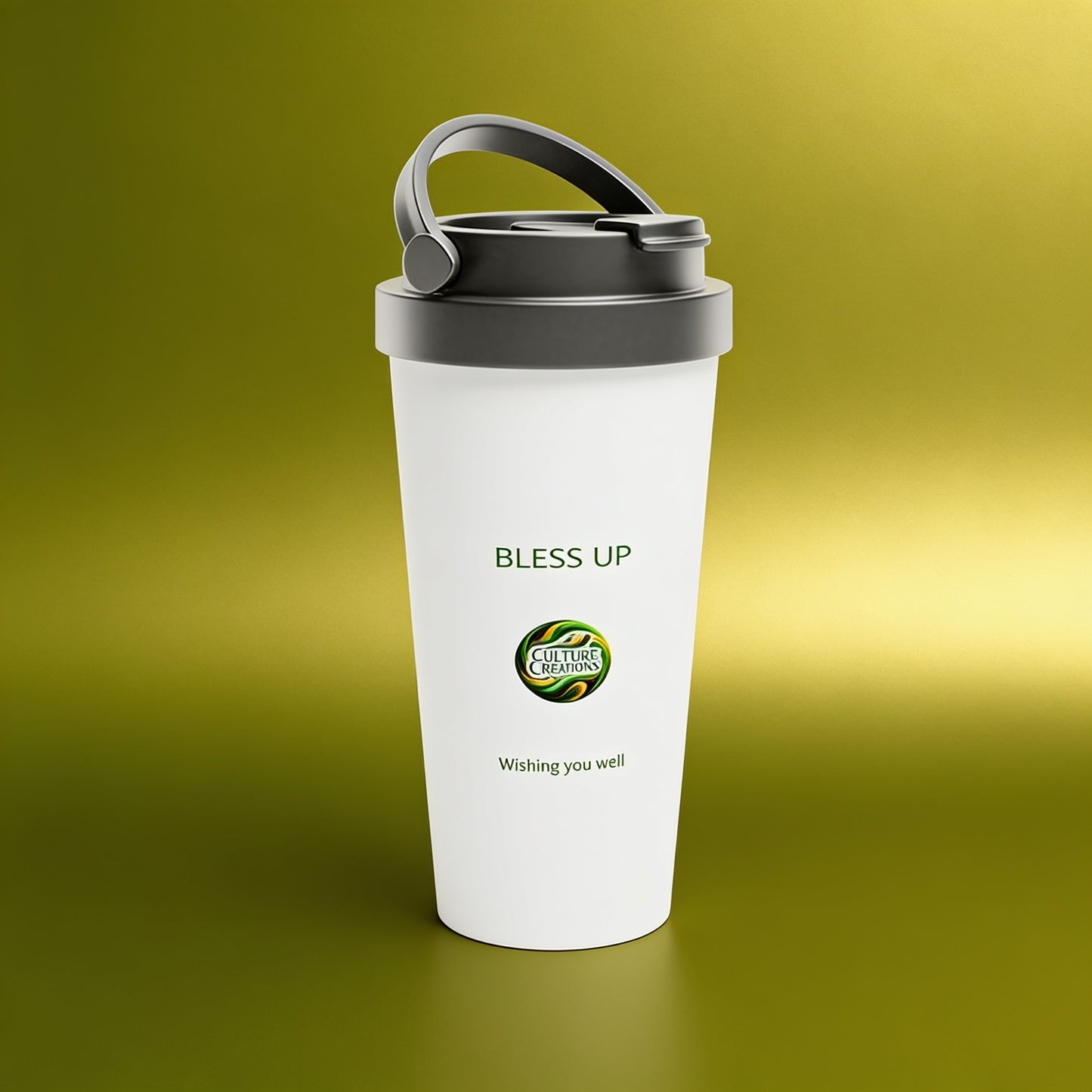 BLESS UP - White 15oz Stainless Steel Travel Mug