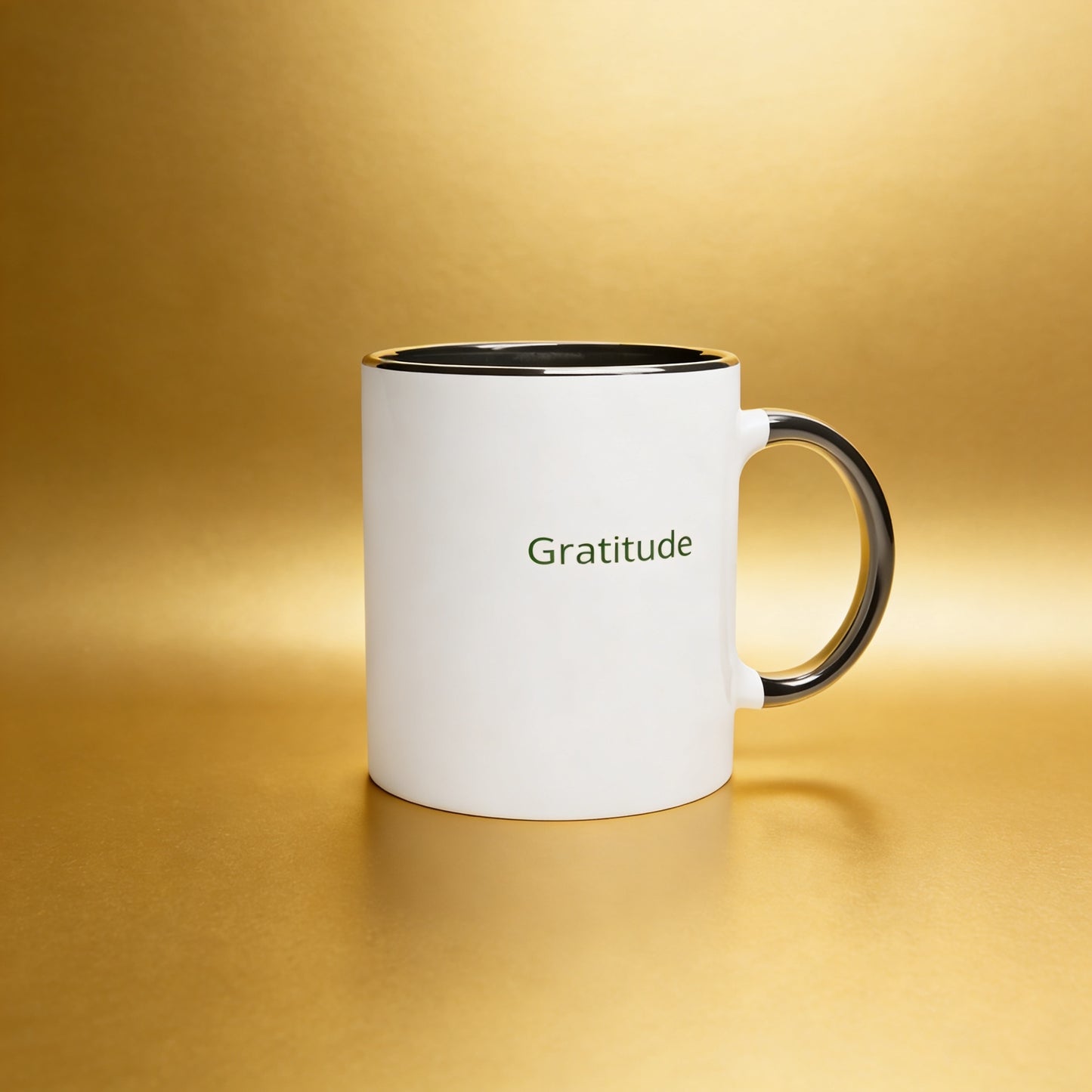 GIVE THANKS - Foundation Collection White 11oz Ceramic Mug with Color Inside Ceramic Black