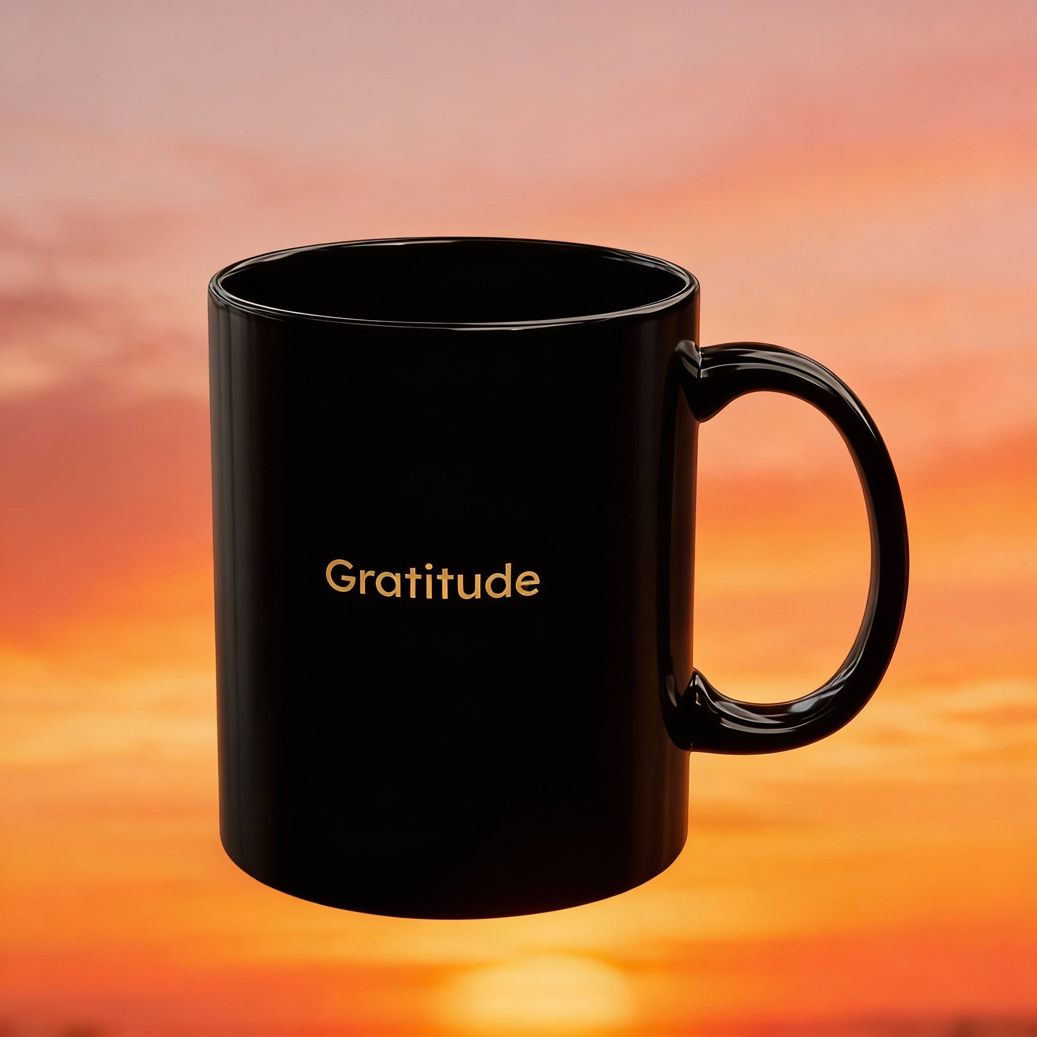 GIVE THANKS - Foundations Collection Black Mug