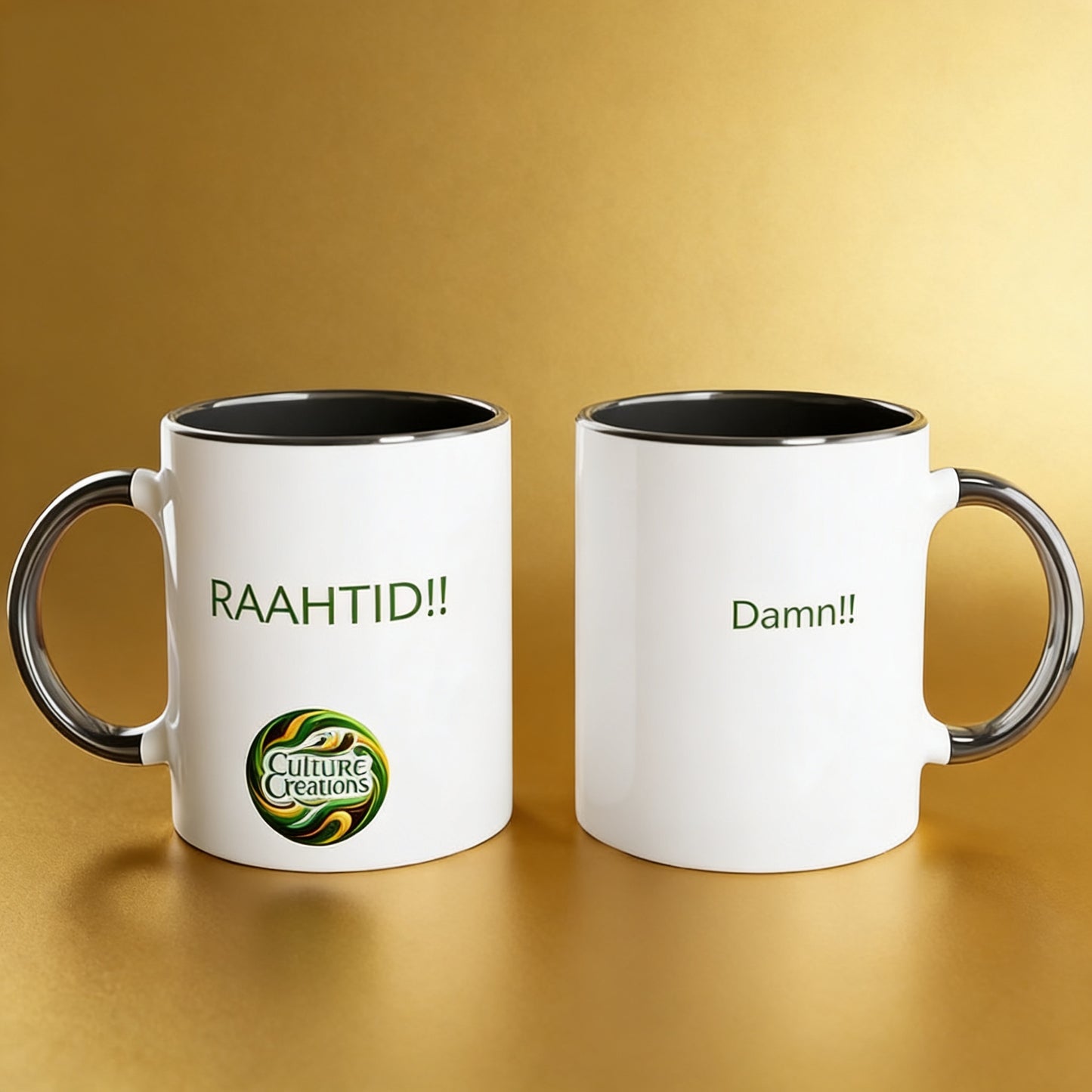 RAAHTID!!  - Foundations Collection - White 11oz Ceramic Mug with Color Inside Ceramic Black