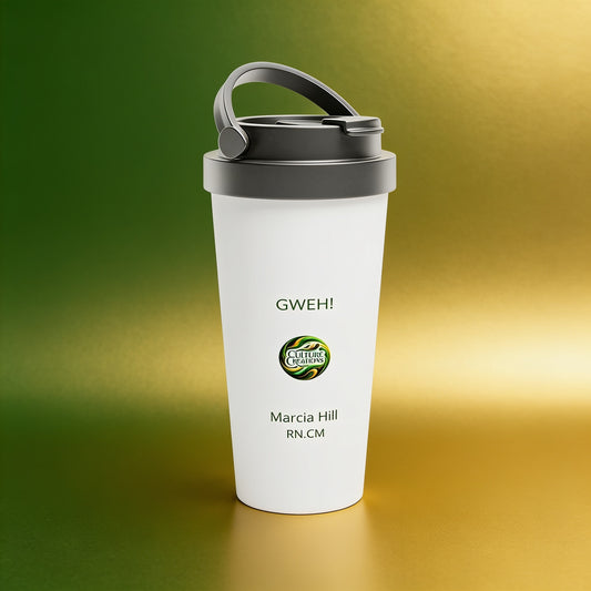 GWEH! - White 15oz Stainless Steel Travel Mug