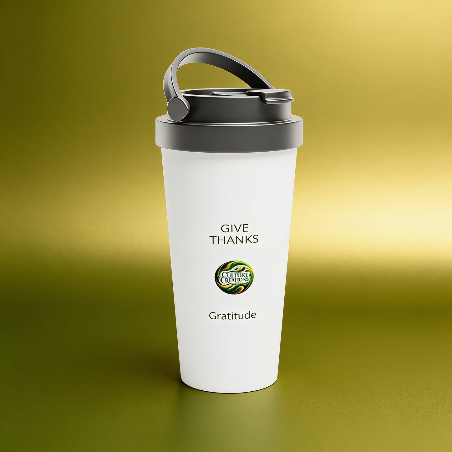 GIVE THANKS - White 15oz Stainless Steel Travel Mug