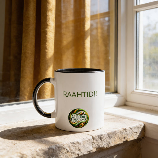 RAAHTID!!  - Foundations Collection - White 11oz Ceramic Mug with Color Inside Ceramic Black