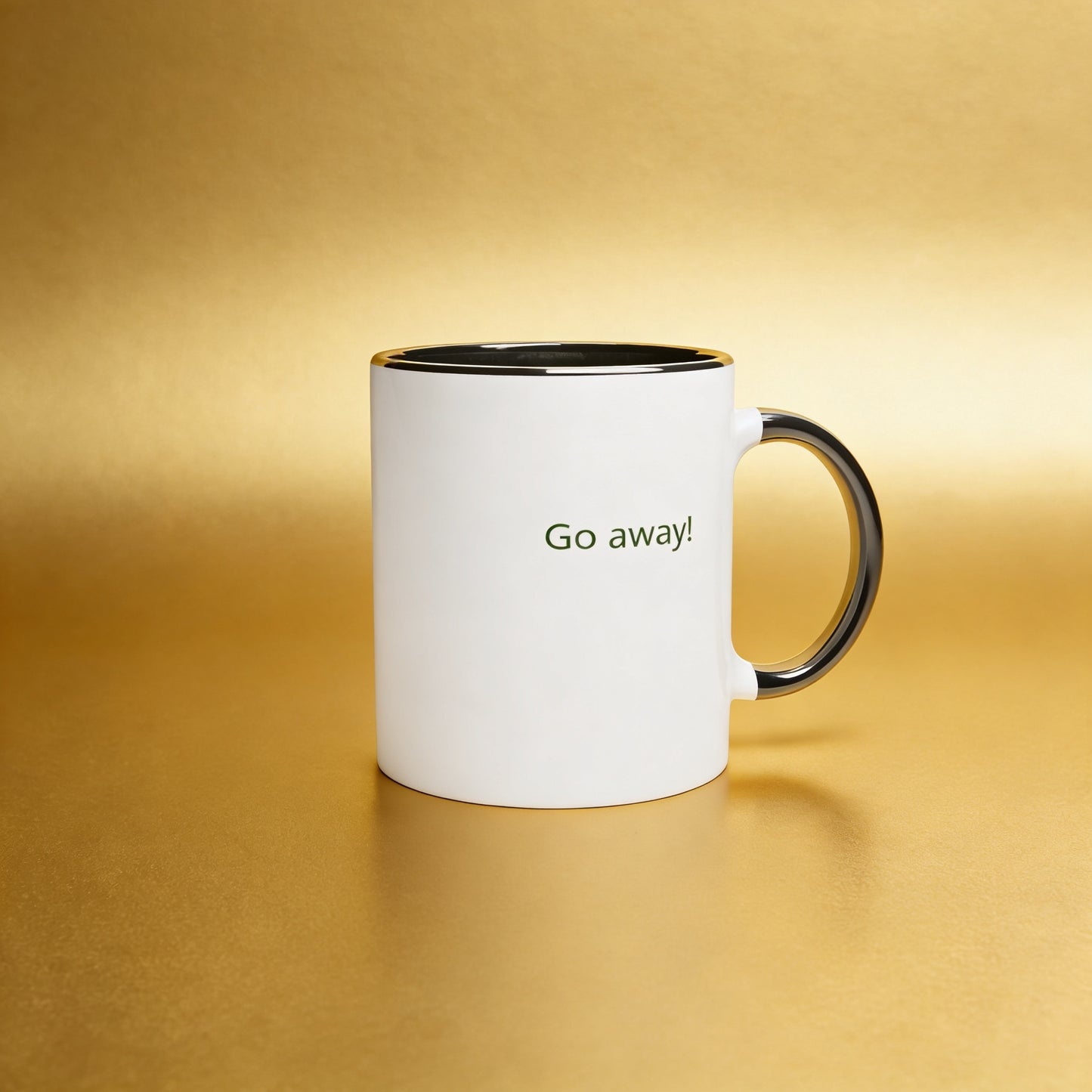 GWEH!- Foundations Collections  White 11oz Ceramic Mug with Color Inside Ceramic Black