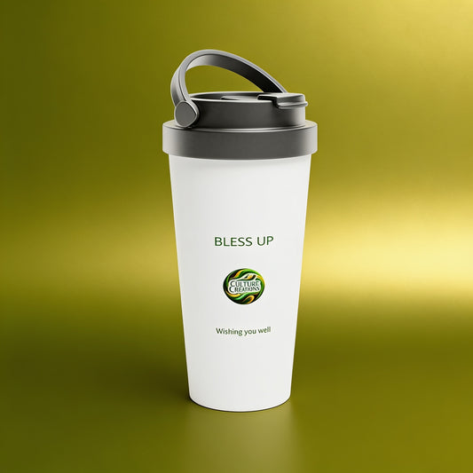 BLESS UP - White 15oz Stainless Steel Travel Mug