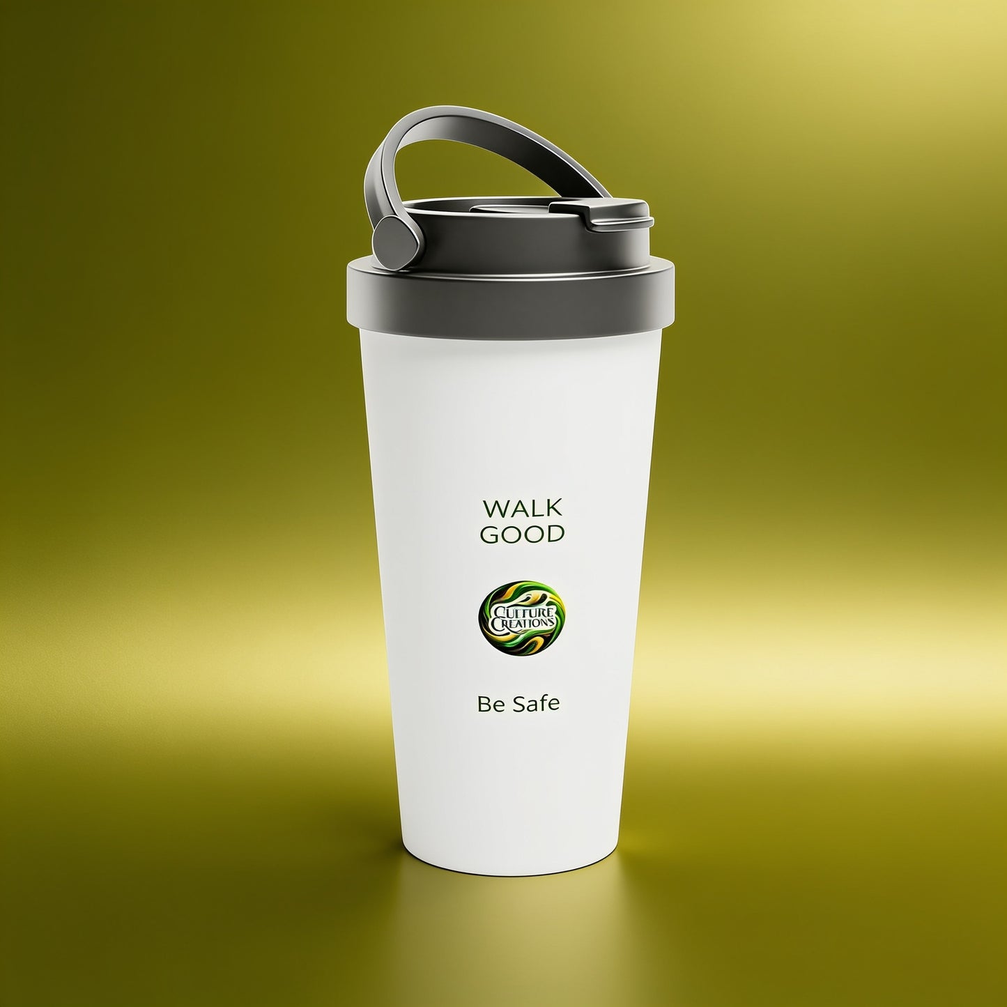 WALK GOOD - White 15oz Stainless Steel Travel Mug